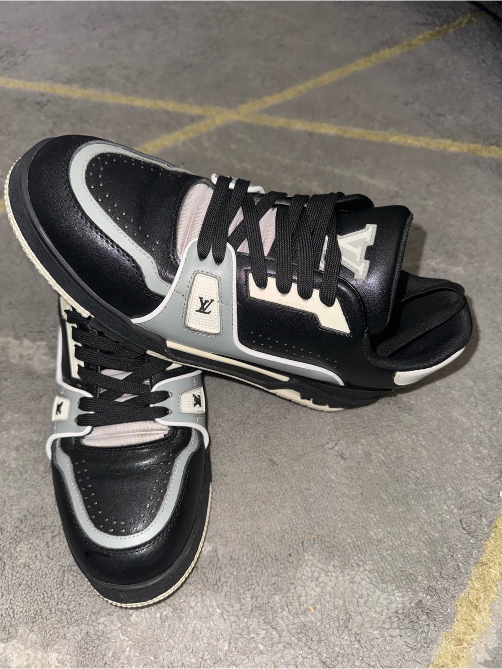 Luxury Black and Gray Low-Top Sneakers